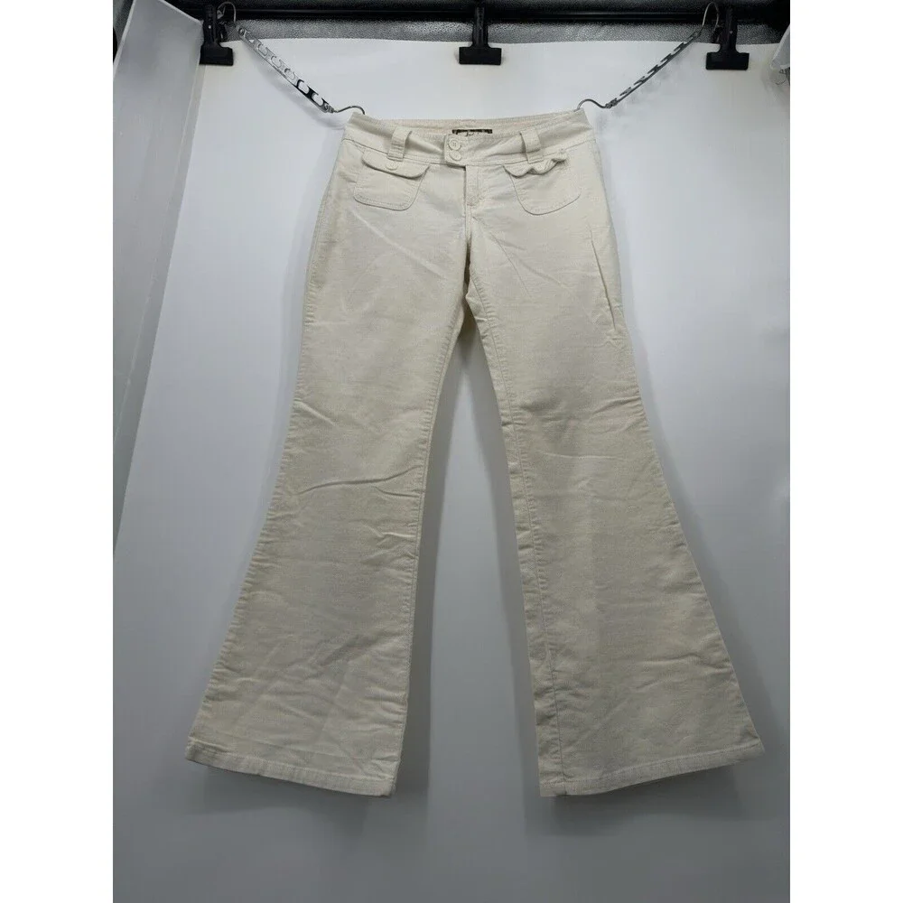 Jordache Bootcut Jeans Womens Size 13/14Light Beige corduroy ‎ stretchy pants